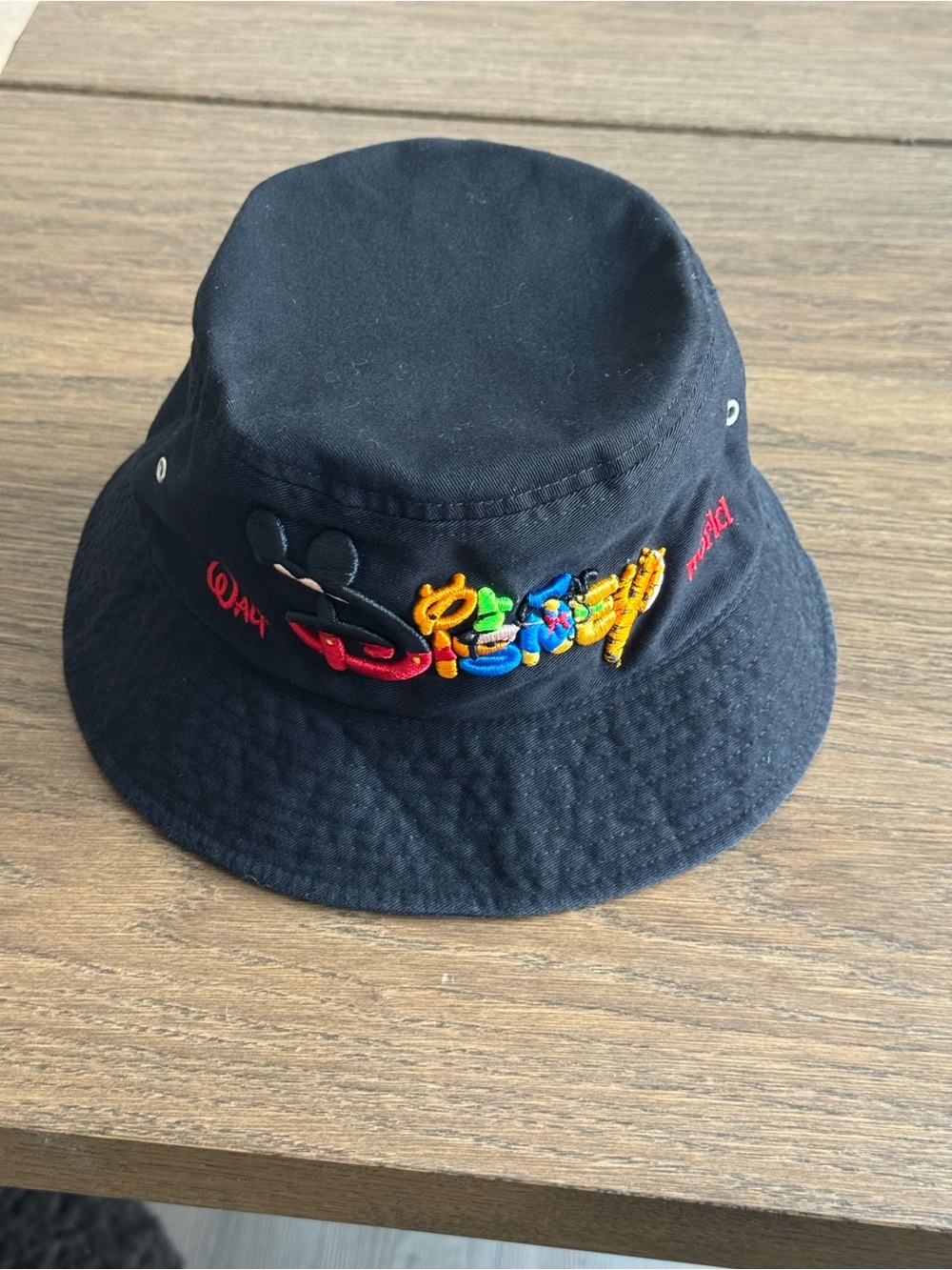 Vintage 90’s Walt Disney World Embroidered Black Bucket Hat OSFM Streetwear